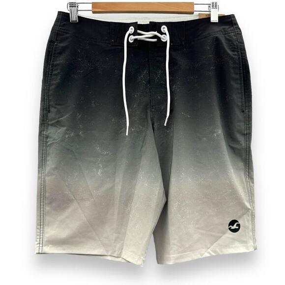 Hollister Cali Longboard Epic Flex Gray Gradient Swim Shorts‎ Trunks Size 30 NEW - Picture 1 of 11